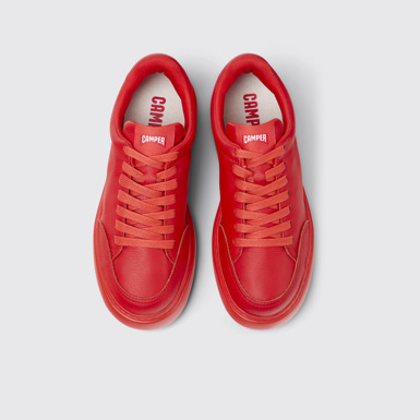 Overhead view of Runner K21 Red leather sneakers for women