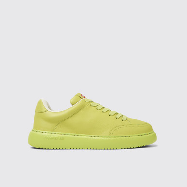 Side view of Runner K21 Green leather sneakers for women