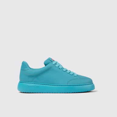 Side view of Runner K21 Blue leather sneakers for women