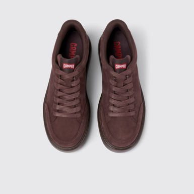 Overhead view of Runner K21 Burgundy nubuck sneakers for women