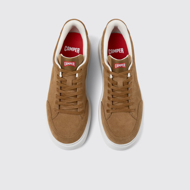 Overhead view of Runner K21 Brown Suede Shoes for Women.