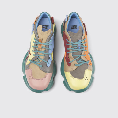 Twins Sneakers multicolores de piel y nobuk para mujer