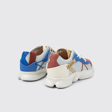 Back view of Twins Multicolored Leather/Textile Sneaker for Women