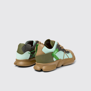 Back view of Twins Multicolored Leather/Textile Sneaker for Women