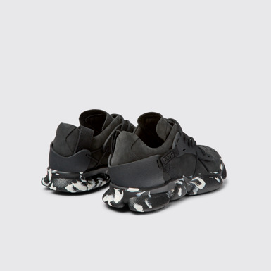 Back view of Karst Black Nubuck/Textile Sneaker for Women