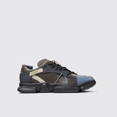 Side view of Twins Multicolored leather and textile sneakers for women