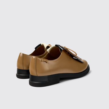 Back view of Twins Brown Leather Shoe for Women