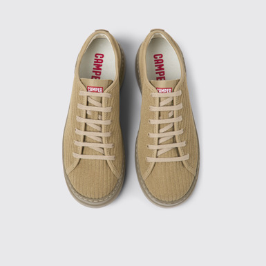 Runner Up Sneakers beige de piel reciclada para mujer