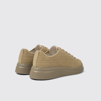 Back view of Runner Up Beige recycled leather sneakers for women