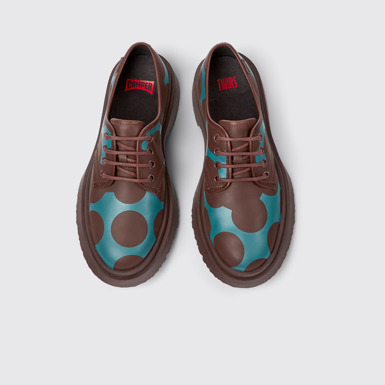 Twins Zapatos burdeos y azules de piel para mujer