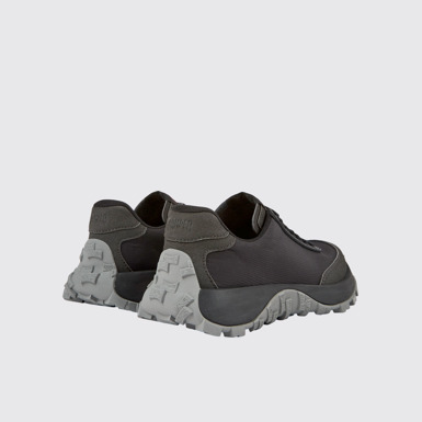 Back view of Drift Trail Black textile and nubuck sneakers for women