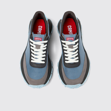 Overhead view of Drift Trail VIBRAM Gray textile and nubuck sneakers for women