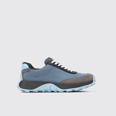 Side view of Drift Trail VIBRAM Gray textile and nubuck sneakers for women