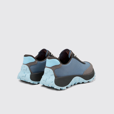 Back view of Drift Trail VIBRAM Gray textile and nubuck sneakers for women