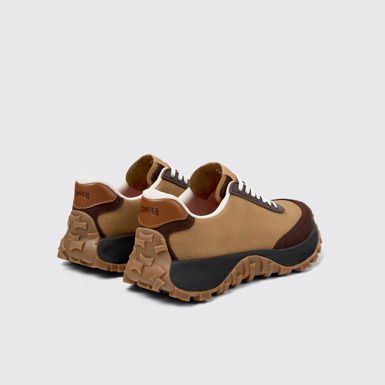 Back view of Drift Trail VIBRAM Brown textile and nubuck sneakers for women