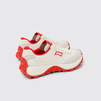 Back view of Drift Trail VIBRAM White Recycled PET and Nubuck Women's Sneakers.
