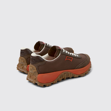 Back view of Drift Trail Brown Recycled PET and Leather Sneakers for Women.