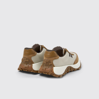 Back view of Drift Trail Gray Recycled PET and Leather Sneakers for Women.