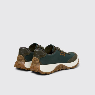 Back view of Drift Trail Green Recycled PET and Leather Sneakers for Women.