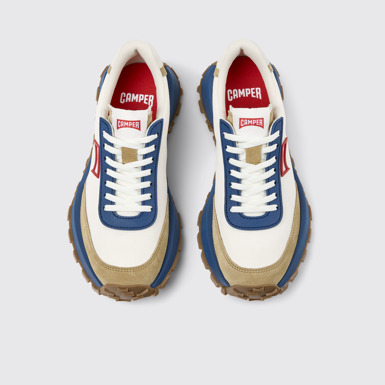 Overhead view of Drift Trail Multicolor Textile and Nubuck Leather Sneakers for Women.