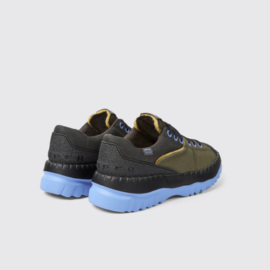 Back view of Teix Green and gray recycled textile shoes for women
