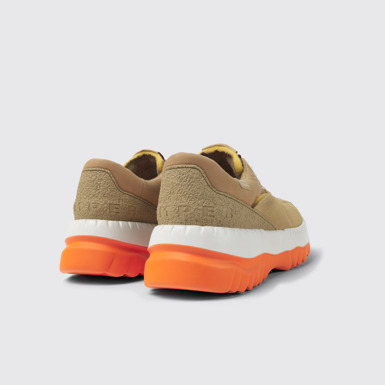 Back view of Teix Beige and white recycled textile shoes for women