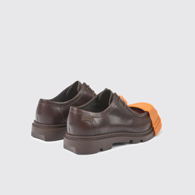 Back view of Junction Brown leather shoes for women