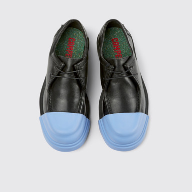 Overhead view of Junction Black leather shoes for women