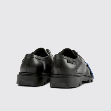 Back view of Junction Black leather shoes for women