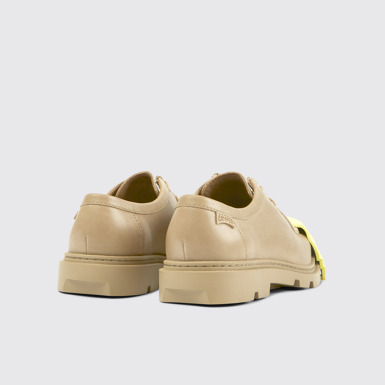 Back view of Junction Beige leather shoes for women
