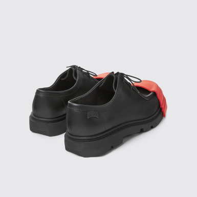Back view of Junction Black leather shoes for women