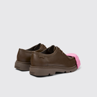 Back view of Junction Brown Leather Shoes for Women.
