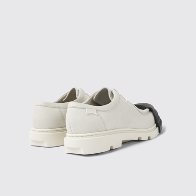 Back view of Junction White non-dyed leather shoes for women