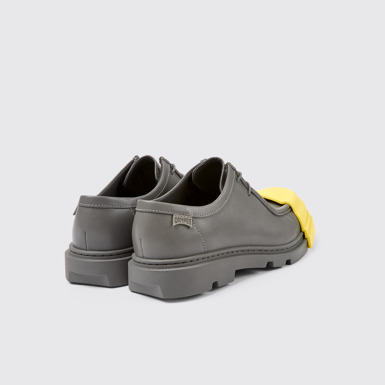 Back view of Junction Gray responsibly raised leather shoes for women