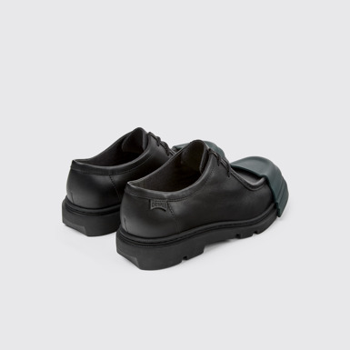 Back view of Junction Black leather shoes for women