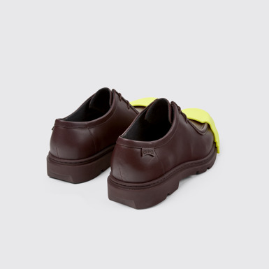Back view of Junction Burgundy leather shoes for women