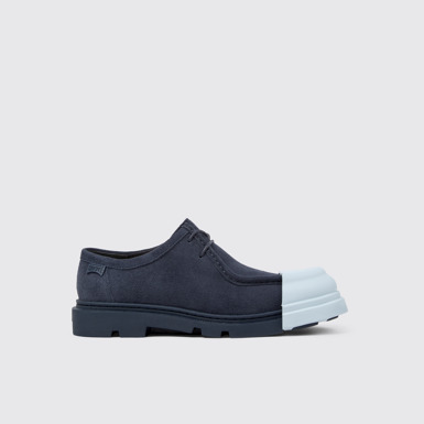Side view of Junction Blue nubuck shoes for women