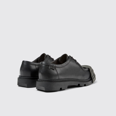 Back view of Junction Black Leather Women's Shoe.