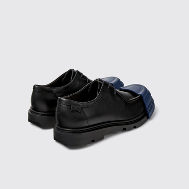 Back view of Junction Black Leather Shoes for Women.