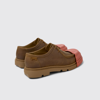 Back view of Junction Brown Regenerative Leather Shoes for Women.