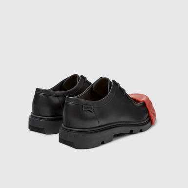 Back view of Junction Black Leather Women's Shoes.