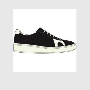 The sole of Runner K21 MIRUM® Black and white sneakers for women