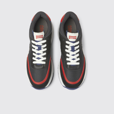 Drift Sneakers negros y rojas de tejido y piel para mujer