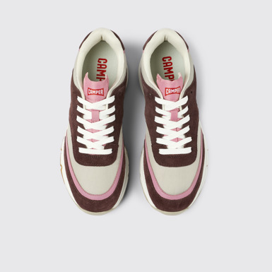 Overhead view of Drift Multicolored textile and nubuck sneakers for women