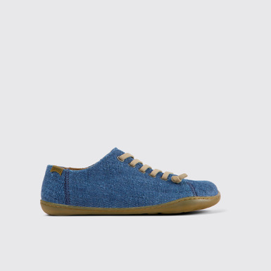 Side view of Peu Blue textile shoes for women