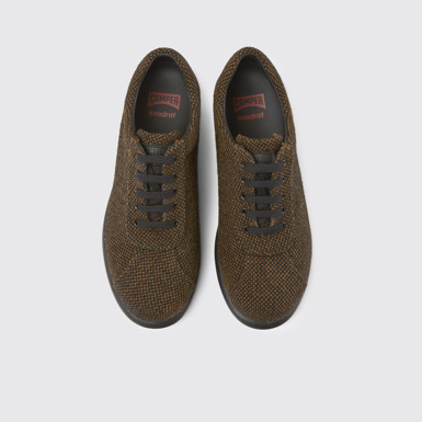 Overhead view of Pelotas Brown wool and viscose sneakers