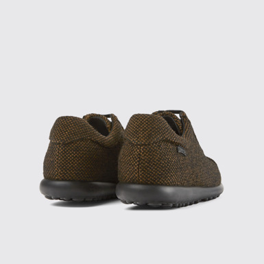 Back view of Pelotas Brown wool and viscose sneakers