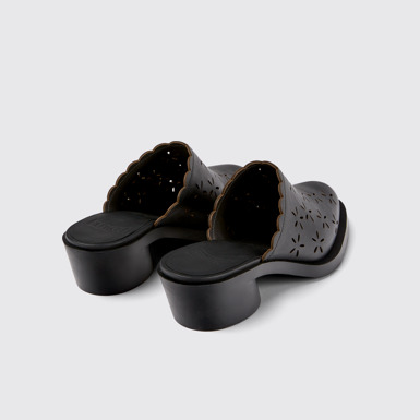 Bonnie 黑色皮革女款穆勒鞋後面