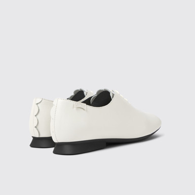 Back view of Casi Myra White leather shoes for women