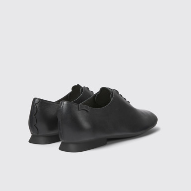 Back view of Casi Myra Black leather shoes for women